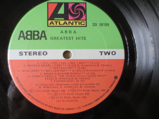 ABBA – Greatest Hits (1976) Vinyl LP