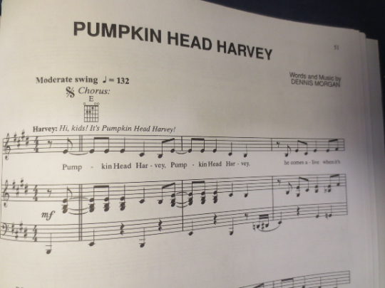 Vintage Books, PUMPKIN HEAD HARVEY, Sheet Music, Music Books, Halloween Books, Halloween Music, Halloween Songs, Scary Music, Scary Songs