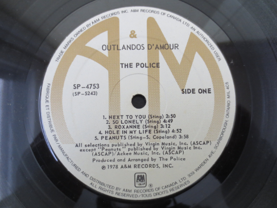 The Police – Outlandos d'Amour (1979) Vinyl LP