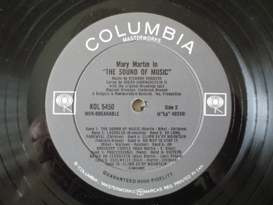 The Sound of Music – Original Broadway Cast featuring Mary Martin (1959) Vinyl LP