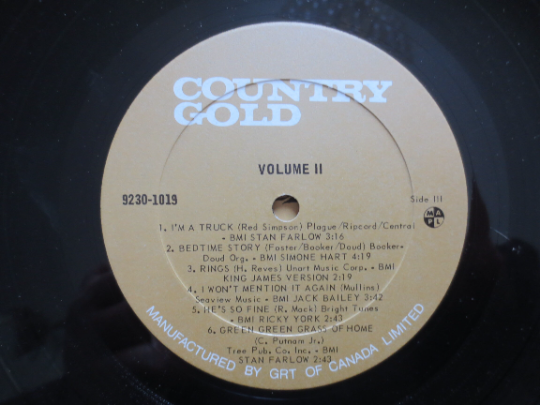 Various Artists – Country Gold, Volume 2 (1975) Vinyl 2xLP
