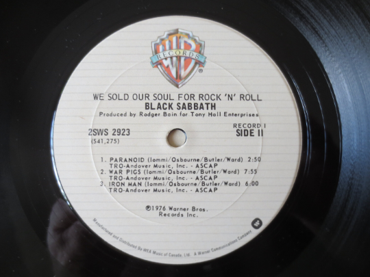 Black Sabbath – We Sold Our Soul for Rock 'N' Roll (1975) Vinyl 2xLP