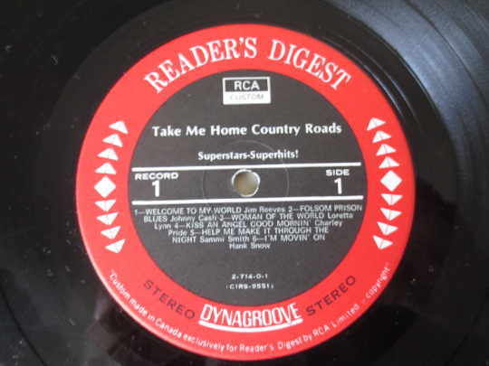 READERS DIGEST, COUNTRY Roads, 9 Records, Readers Digest Lp, Country Records, Country Music, Country Songs, 1975 Records