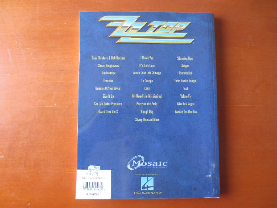 ZZ Top – Sheet Music Book (Guitar/Piano/Vocal)