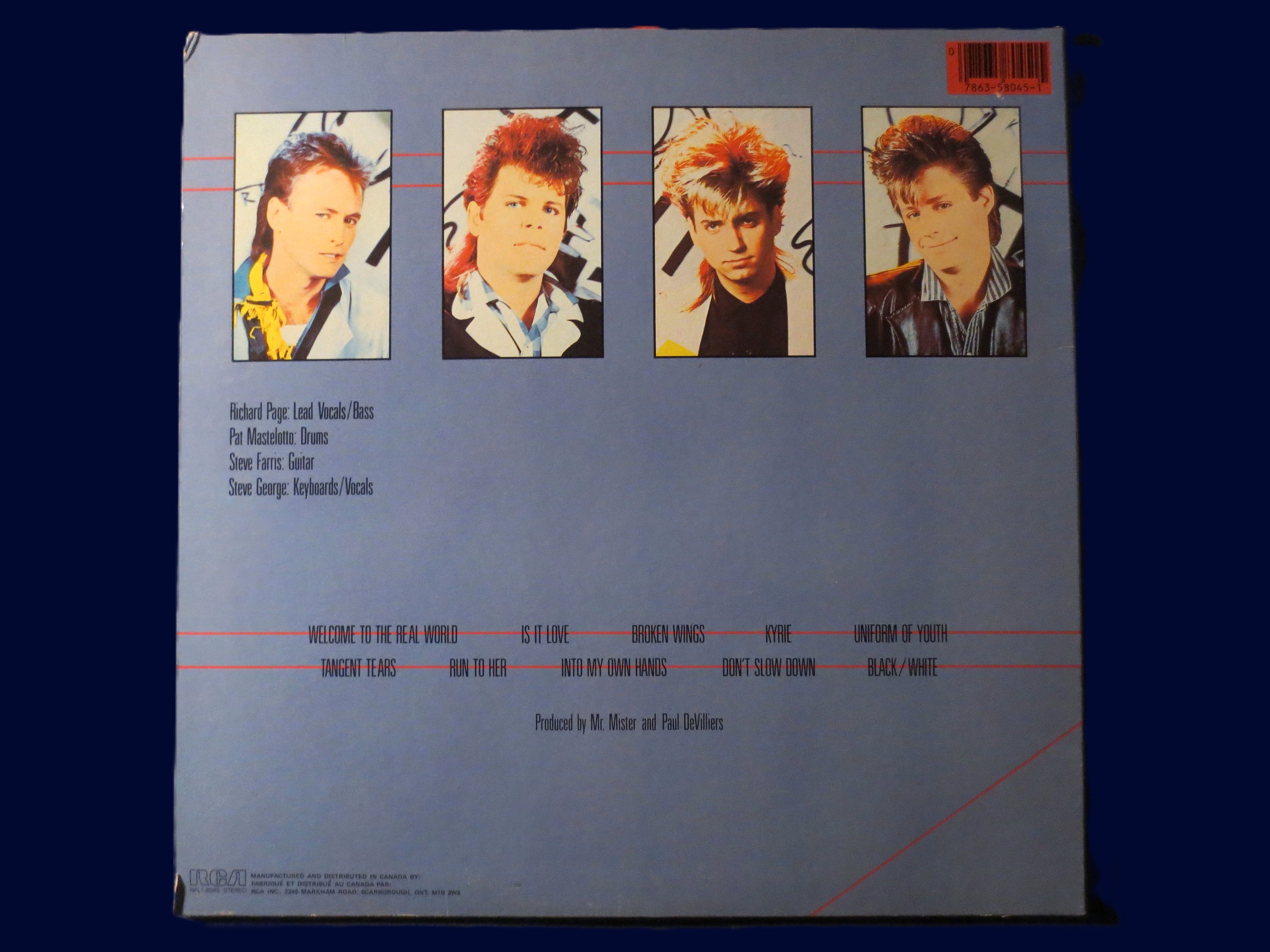Mr. Mister – Welcome to the Real World (1985) Vinyl LP