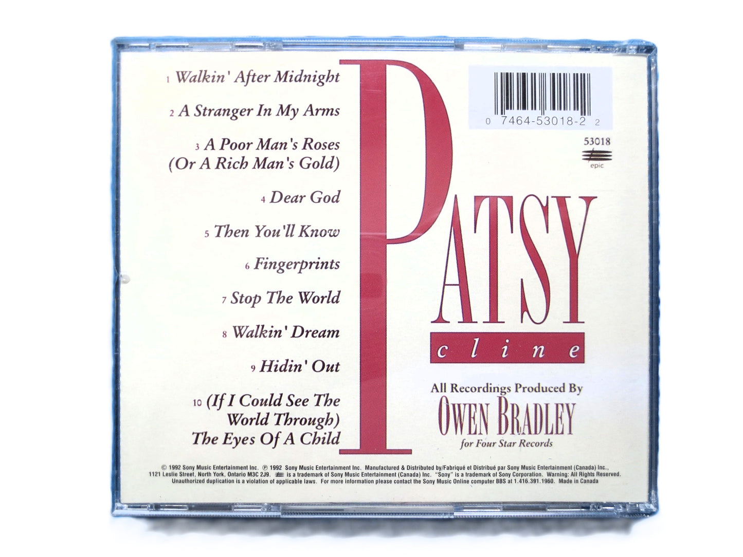 PATSY CLINE, FOREVER and Always, Greatest Hits Cd, Patsy Cline Cd, Patsy Cline Album, Patsy Cline Songs, Cd, 1992 Compact Disc