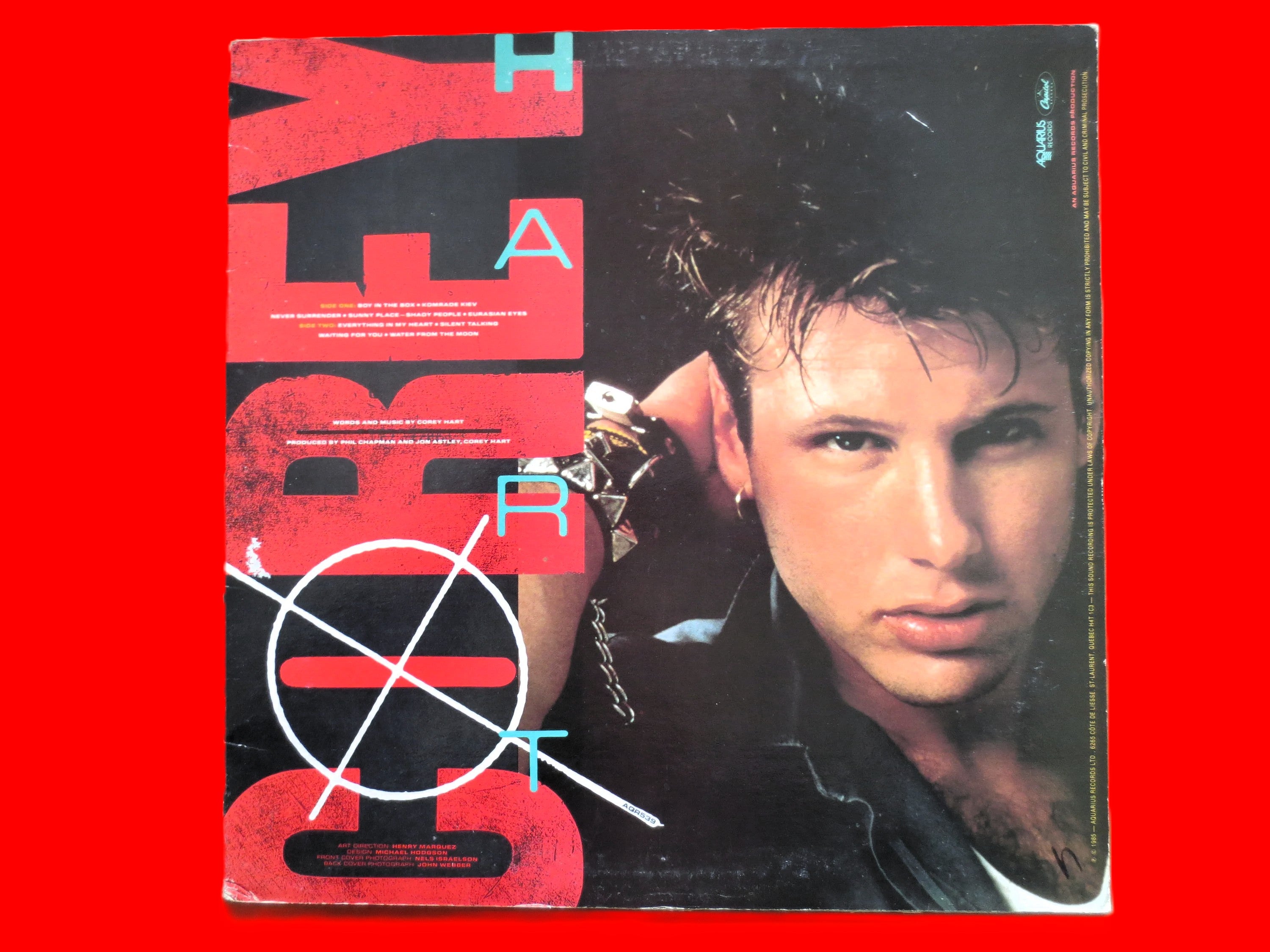 COREY HART, Boy in the Box, Vintage Album, 1985 Record, Vinyl Lp