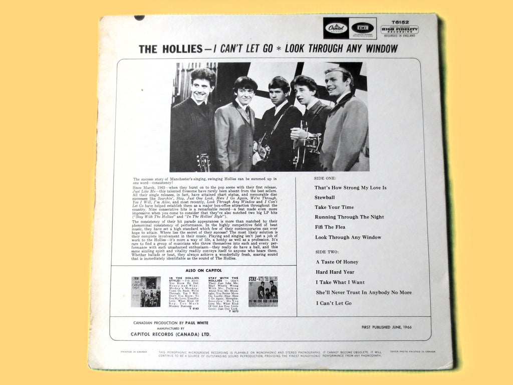 The Hollies – I Can't Let Go (1966) Vinyl LP