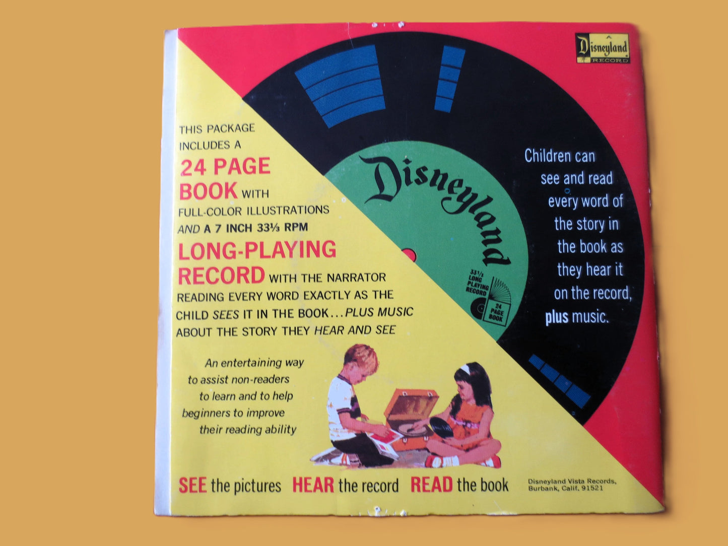 The GINGERBREAD MAN, 24-Page Book, 1969 Disneyland Record, Vinyl Lp