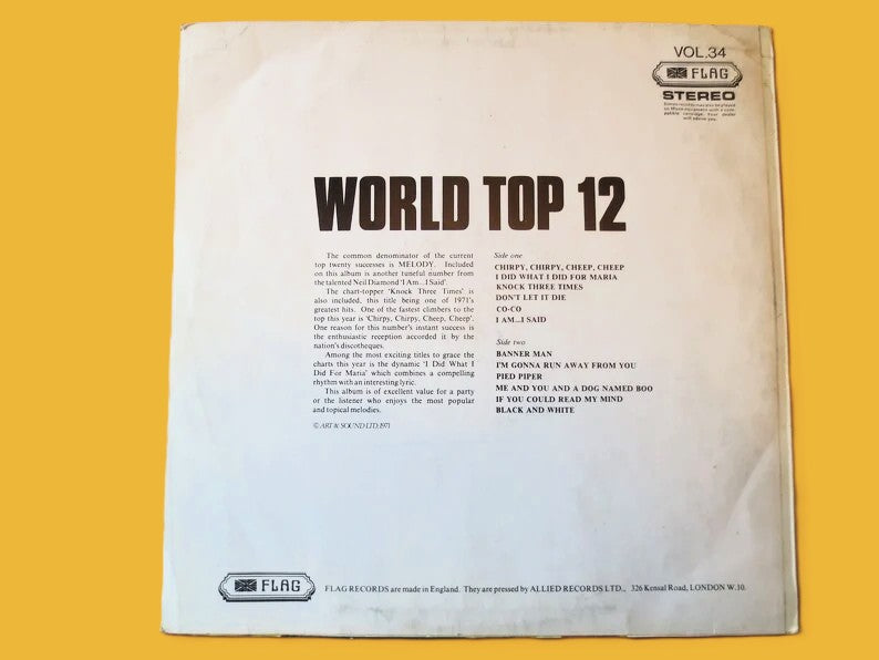 Various Artists – World Top 12 (1971) Vinyl LP