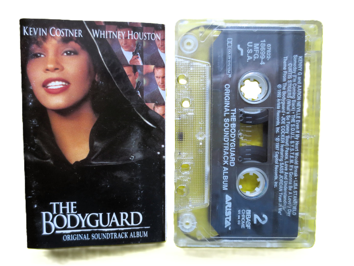 WHITNEY HOUSTON, The BODYGUARD, Whitney Houston Tape, Pop Music Tape, Movie Soundtrack, Cassette, Tapes, Music Cassette, Tape, 1992 Cassette