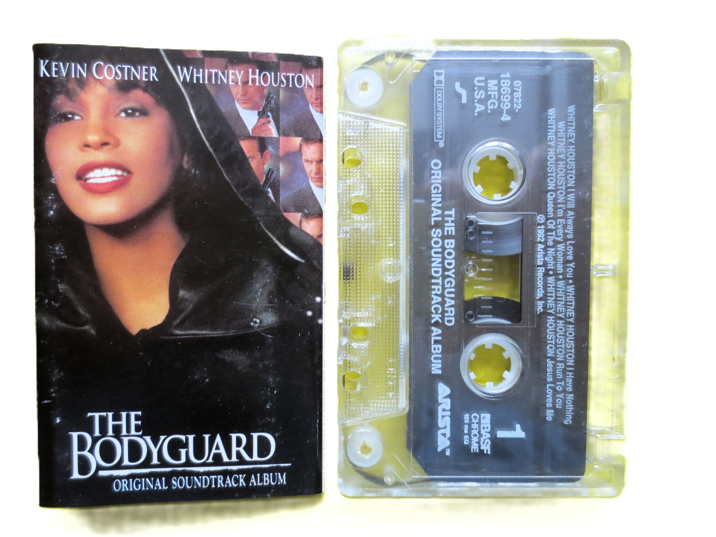 WHITNEY HOUSTON, The BODYGUARD, Whitney Houston Tape, Pop Music Tape, Movie Soundtrack, Cassette, Tapes, Music Cassette, Tape, 1992 Cassette