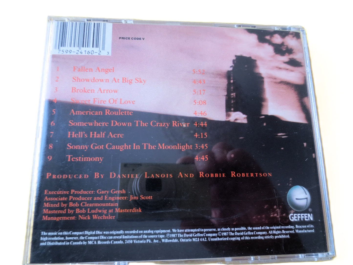 ROBBIE ROBERTSON, Self Titled Album, 1987 Record, Vinyl Lp