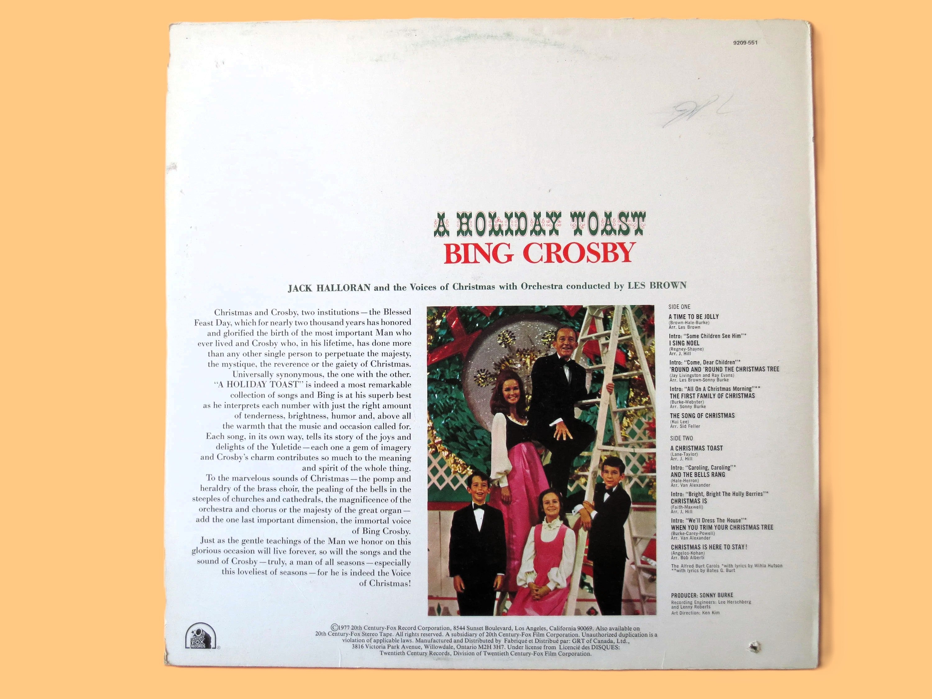 Bing Crosby – A Holiday Toast (1977) Vinyl LP
