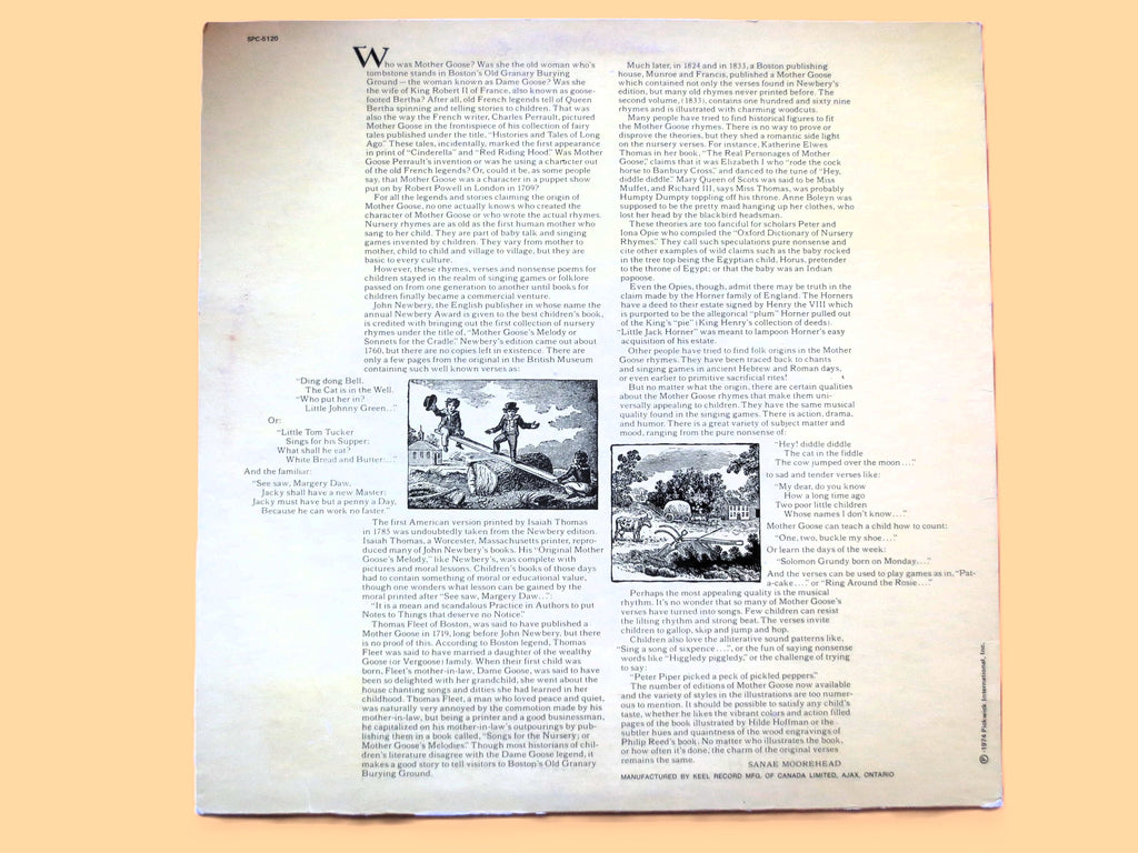 20 Mother Goose Favorites (1974) Vinyl LP