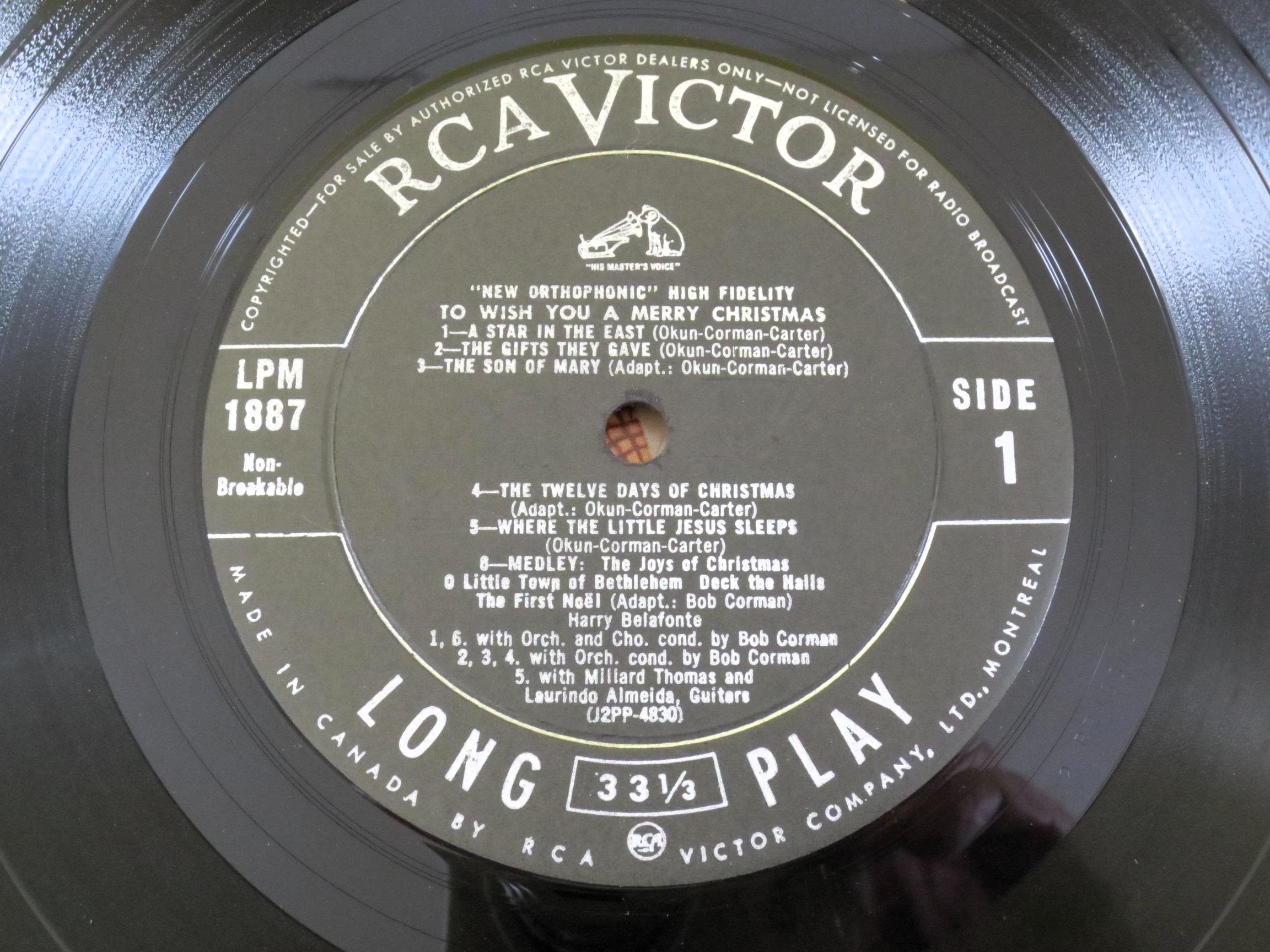 Harry Belafonte – To Wish You a Merry Christmas (1958) Vinyl LP