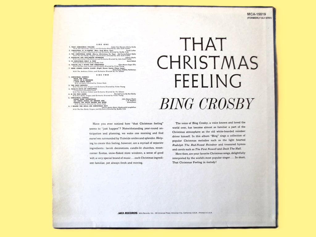 Bing Crosby – That Christmas Feeling (1973) Vinyl LP
