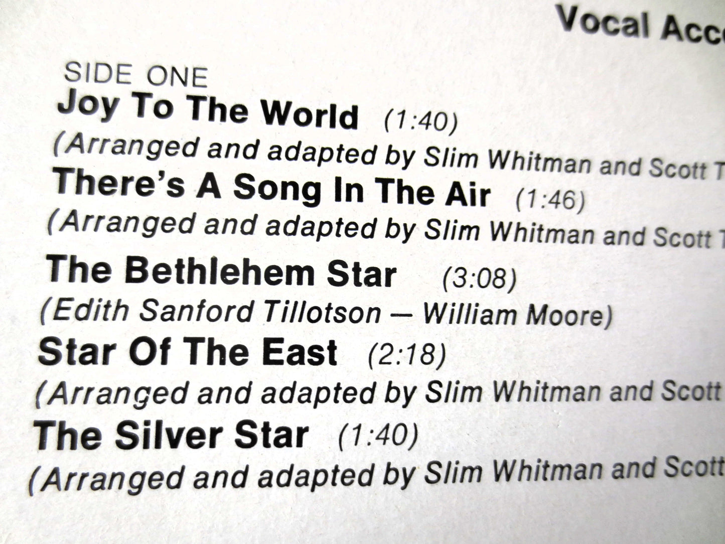 SLIM WHITMAN, Christmas Album, 1980 Record, Vinyl Lp