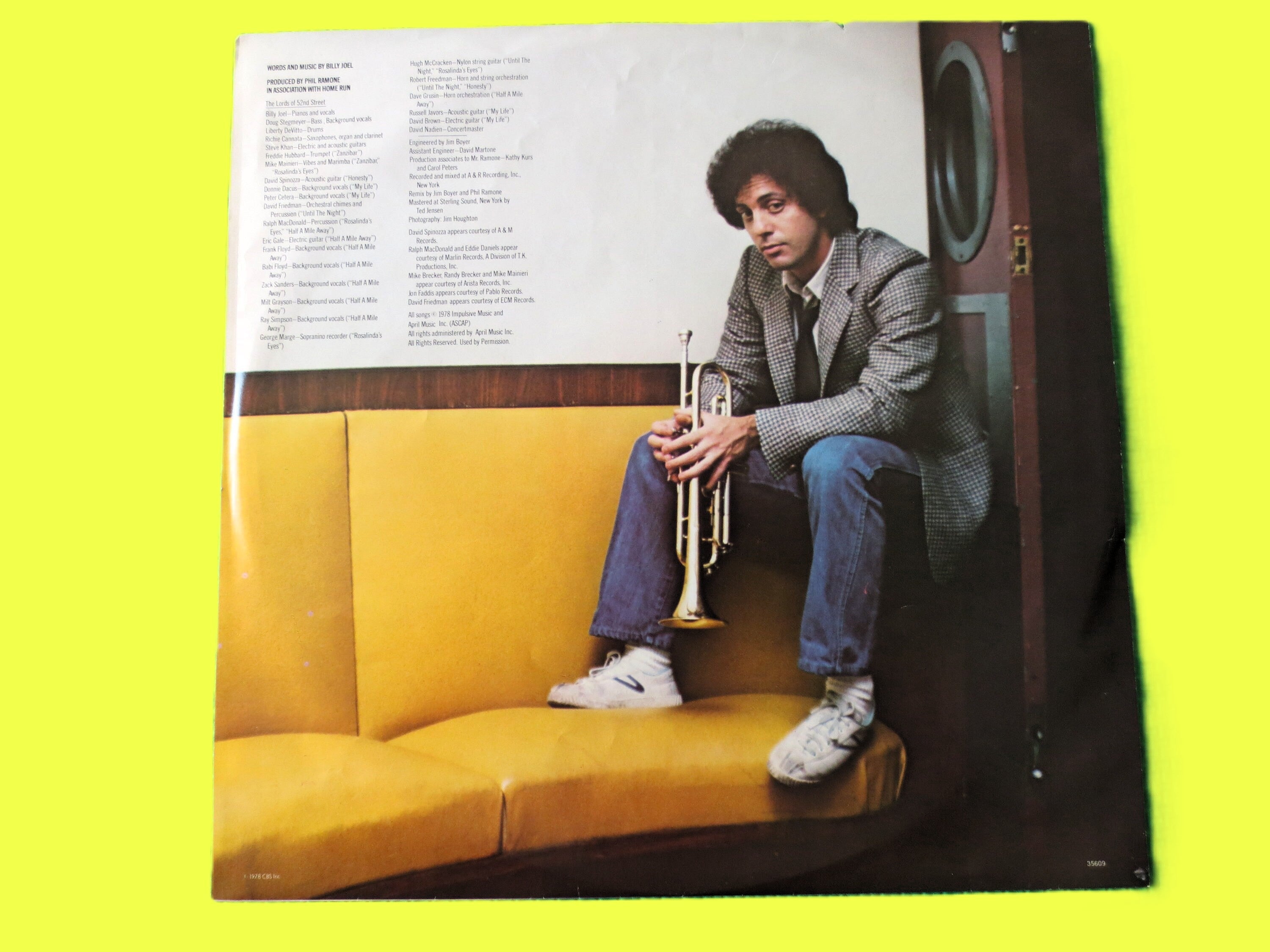 BILLY JOEL, 52nd Street, Vintage Album, 1978 Record, Vinyl Lp