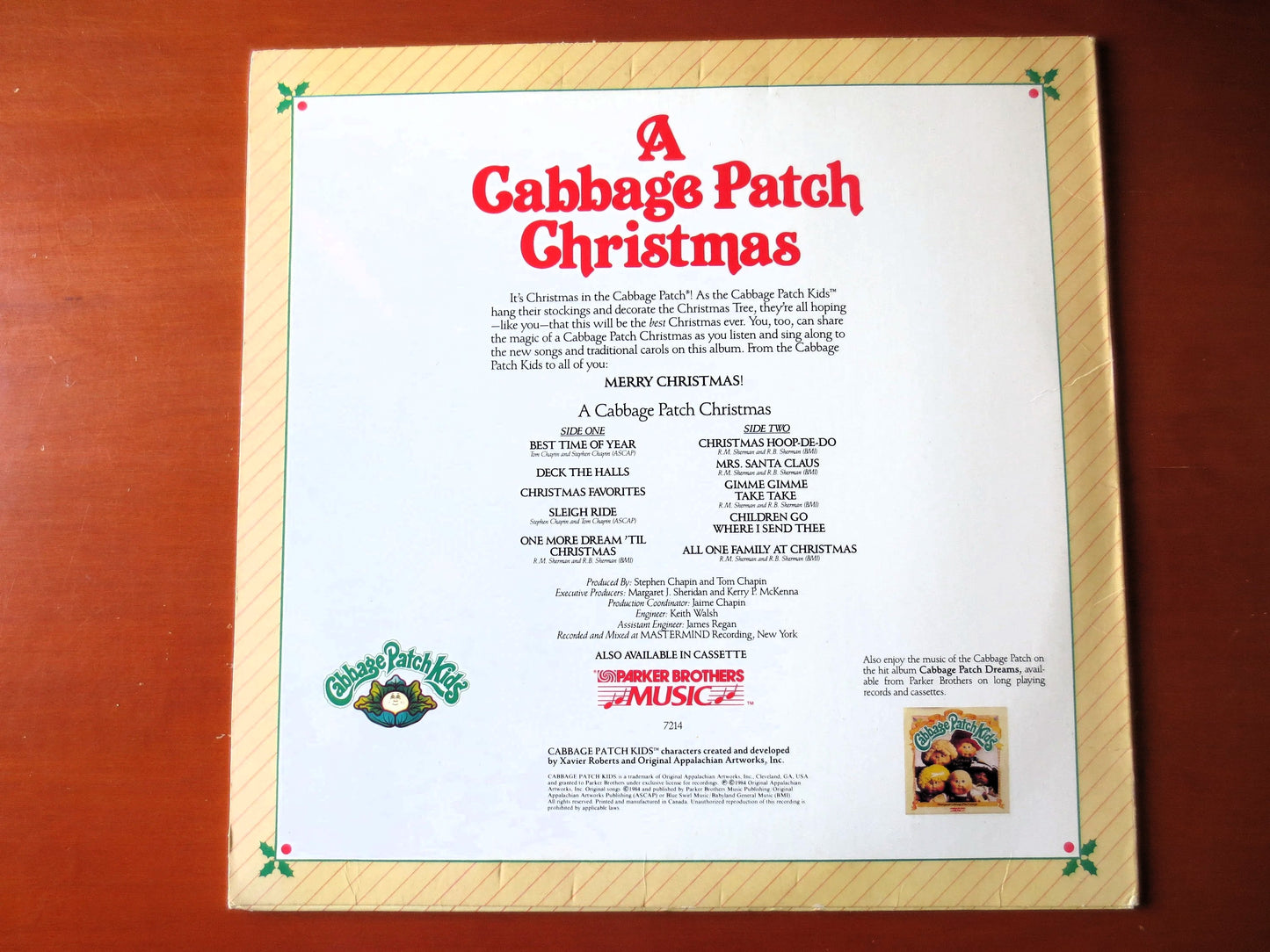 CABBAGE PATCH CHRISTMAS, Cabbage Patch Kids, Christmas Vinyl, Christmas Albums, Childrens Vinyl, Kids Vinyl, 1984 Records