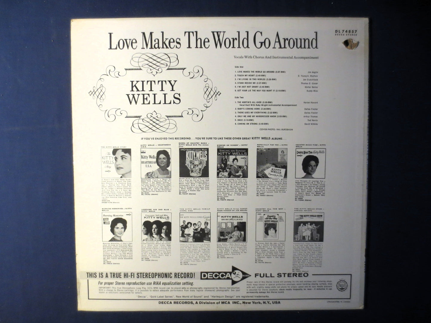 KITTY WELLS, Love Makes The World Go Around, Kitty Wells Record, Kitty Wells Album, Kitty Wells Lp, Country Lp, 1967 Record