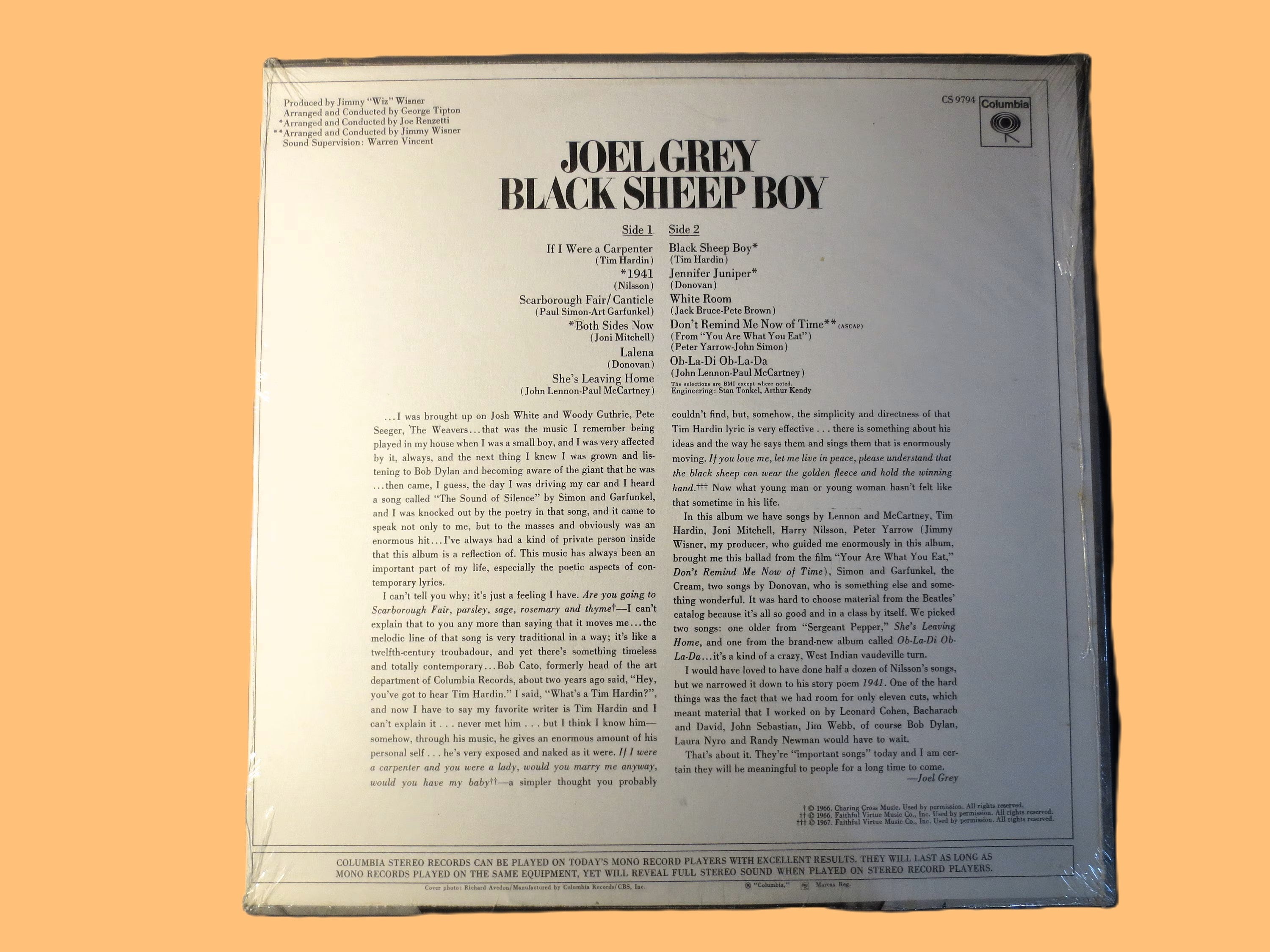 Joel Grey – Black Sheep Boy (1969) Vinyl LP — Factory Sealed