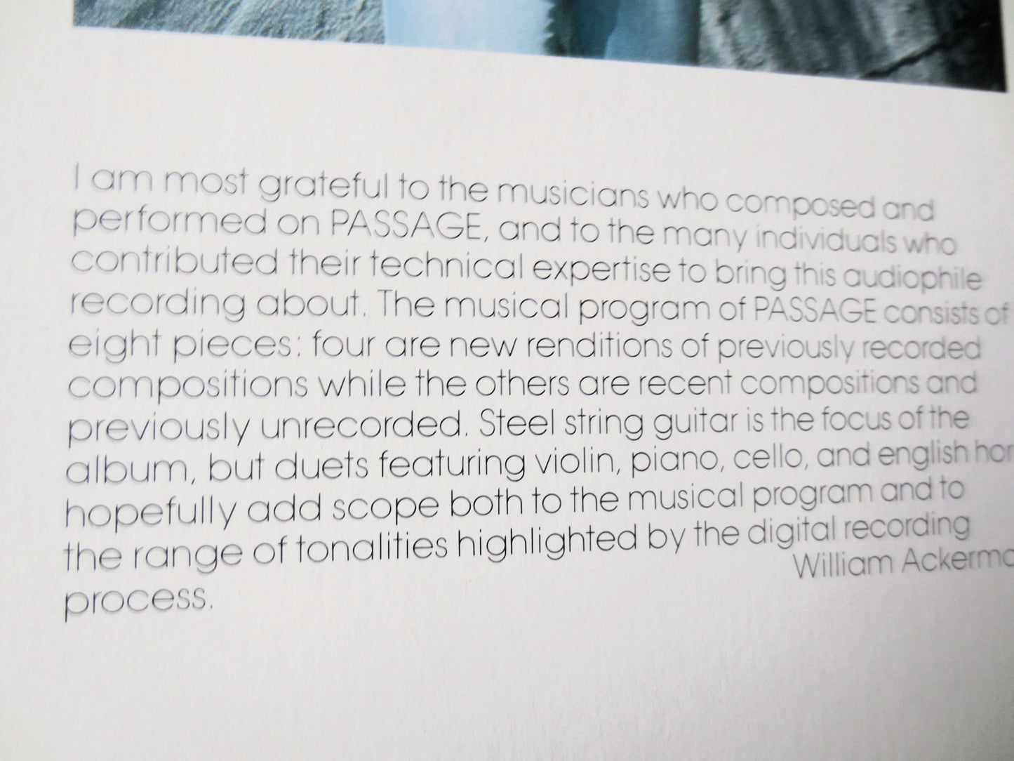 William Ackerman – Passage (1981) Vinyl LP