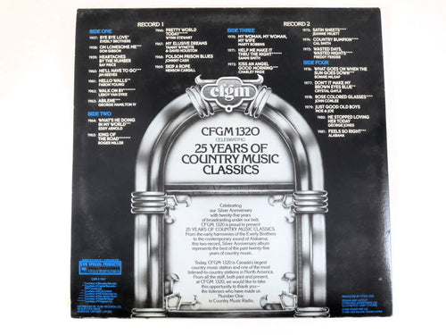 25 Years of Country Music Classics, CFGM 1320, Vintage Album, 1982 Record, Vinyl Lp
