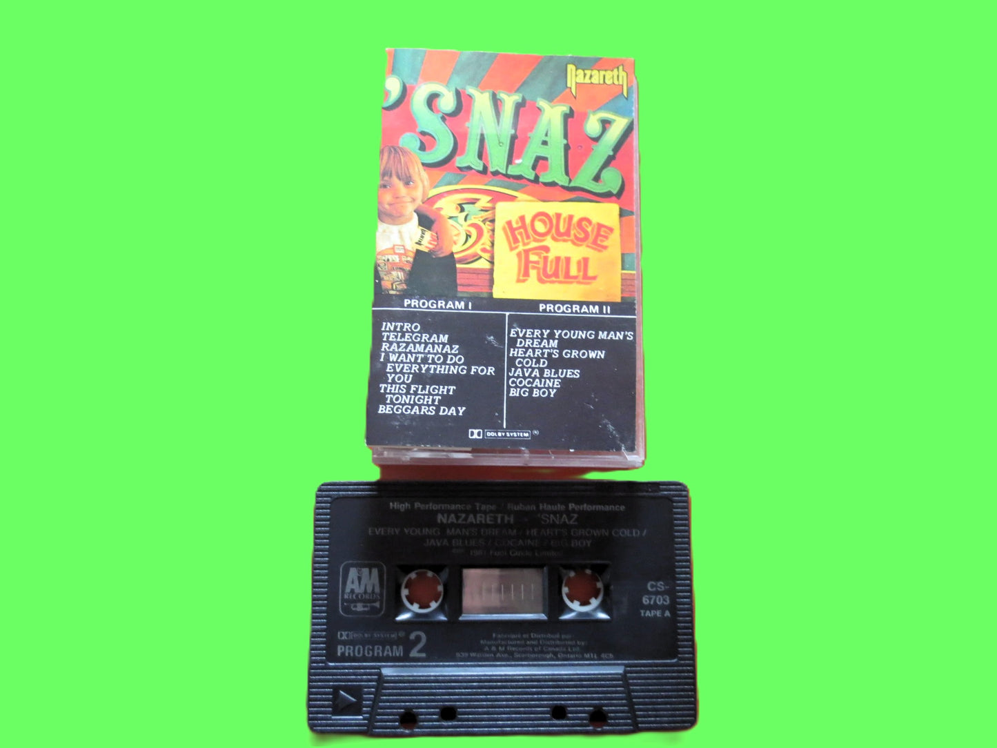 NAZARETH, SNAZ, Hard Rock, 1981 Cassette Tape, Vintage Cassette