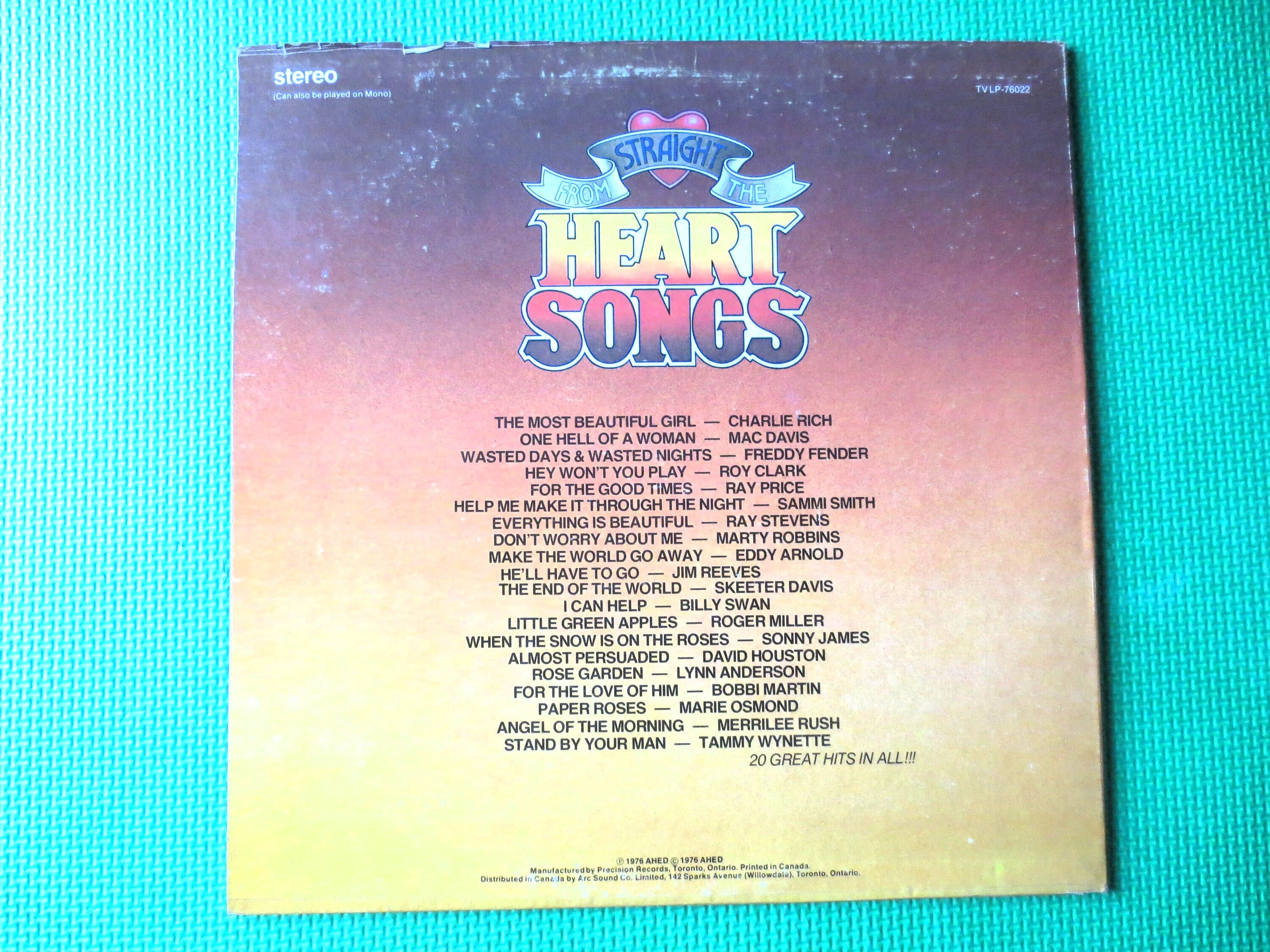 Straight from the Heart – Songs (1976) Vinyl LP