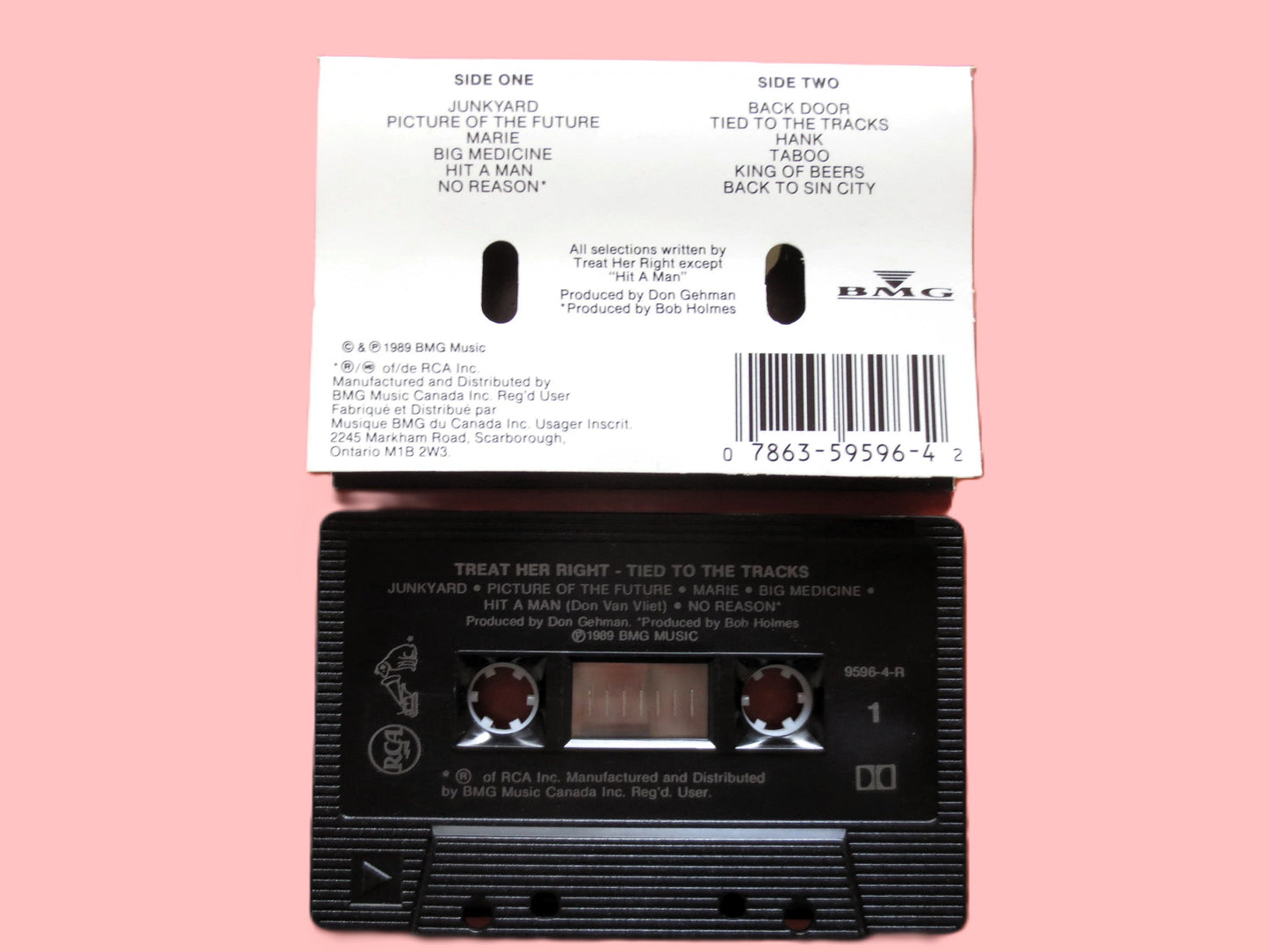 TREAT HER RIGHT, Tied to the Tracks, 1989 Cassette Tape, Vintage Cassette