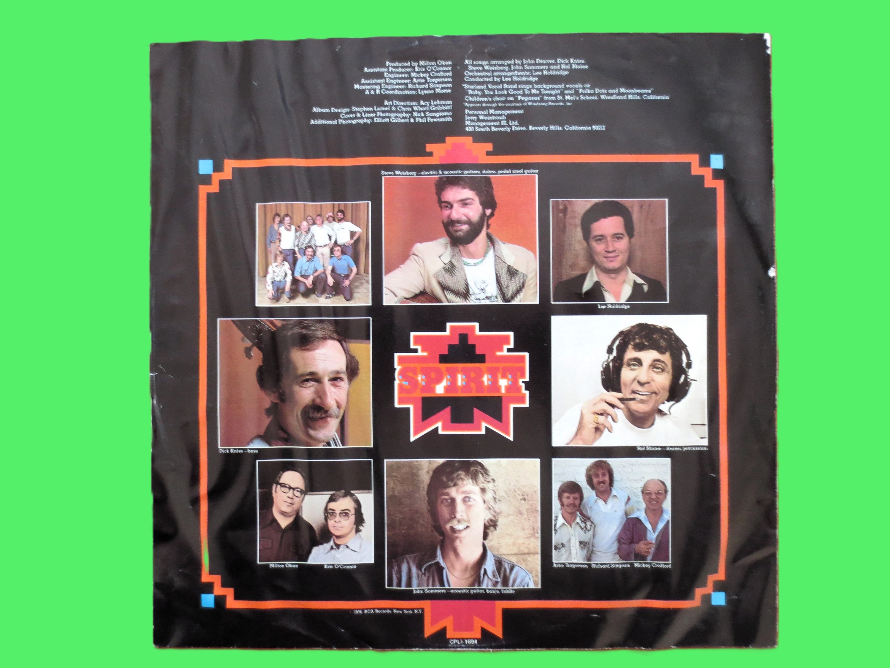 JOHN DENVER, SPIRIT, Country Music, Vintage Album, 1976 Record, Vinyl Lp