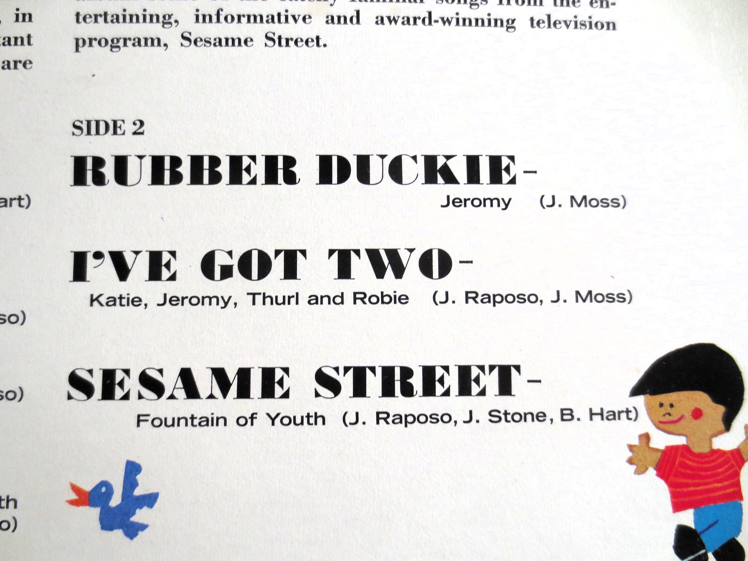 RUBBER DUCKIE, Sesame Street Record, DISNEYLAND Records, Disney Records, Vintage Vinyl, Kids Records, Vinyl, 1970 Records