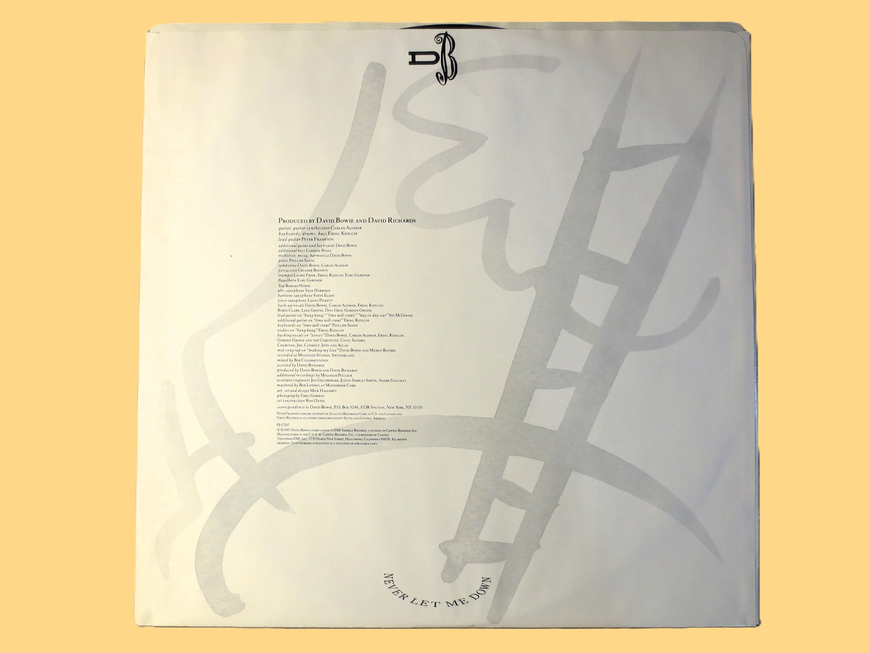David Bowie – Never Let Me Down (1987) Vinyl LP