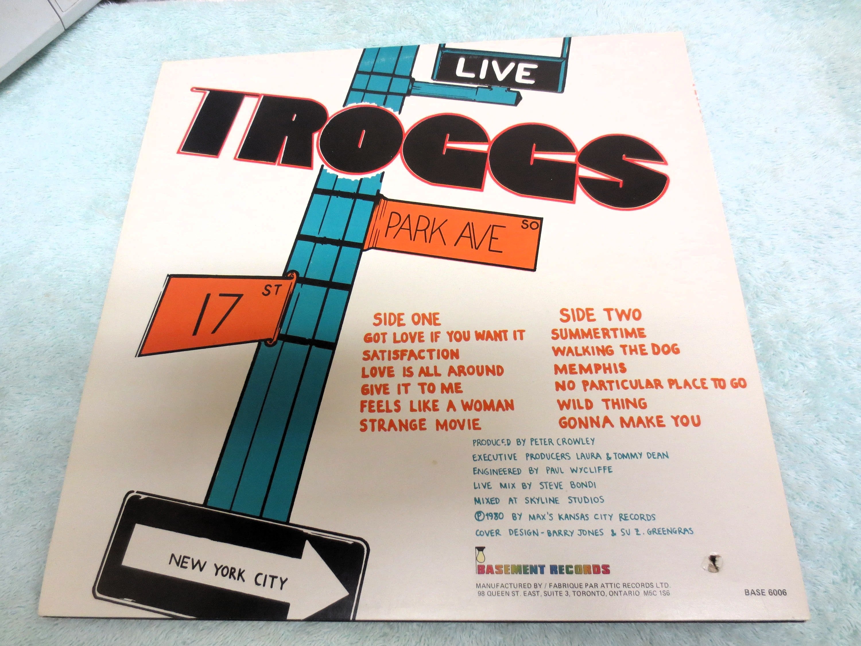 The TROGGS, Live at Max's Kansas City, Vintage Album, 1981 Record, Vinyl Lp