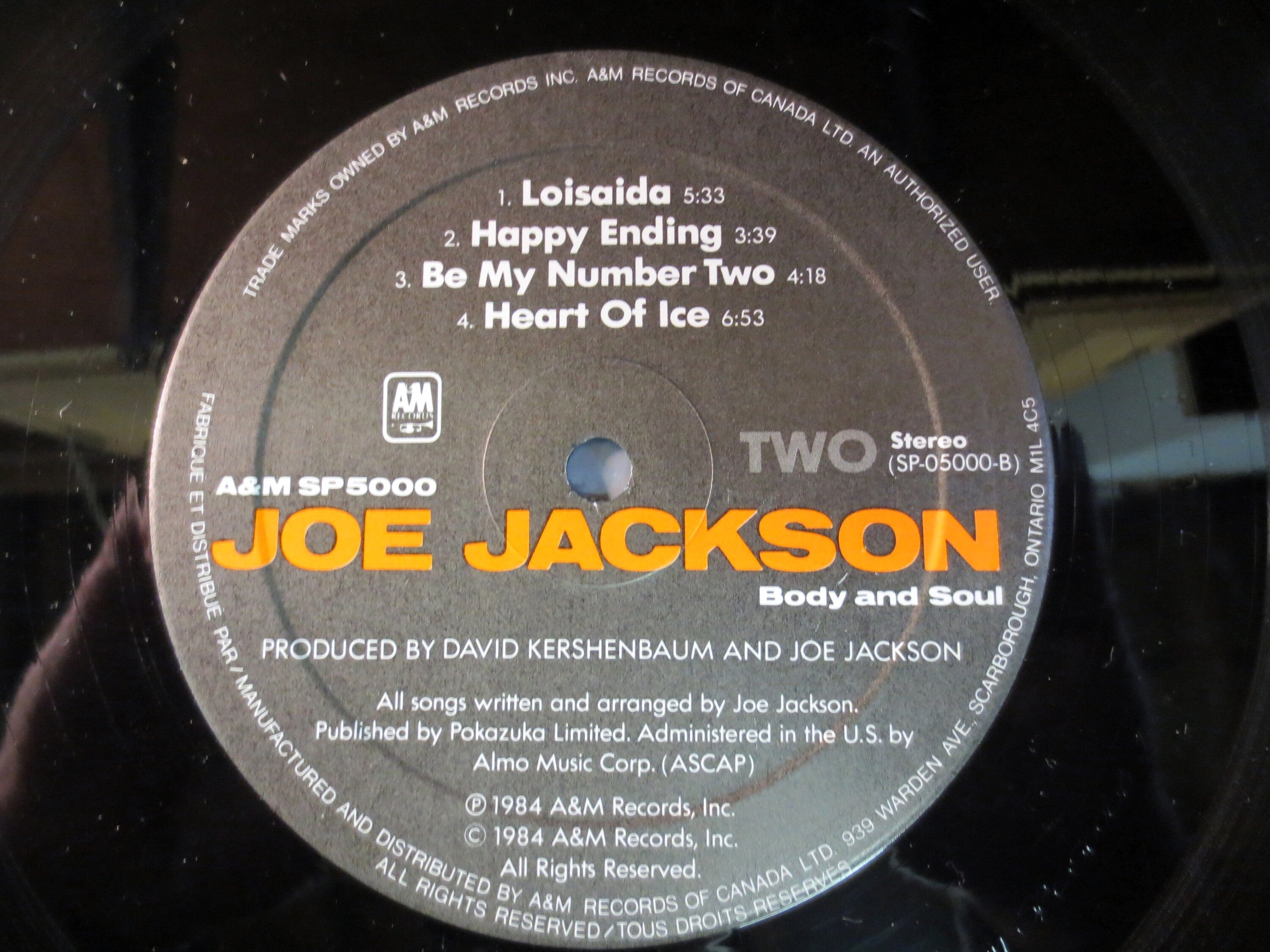 JOE JACKSON, Body and Soul, Vintage Album, 1984 Record, Vinyl Lp