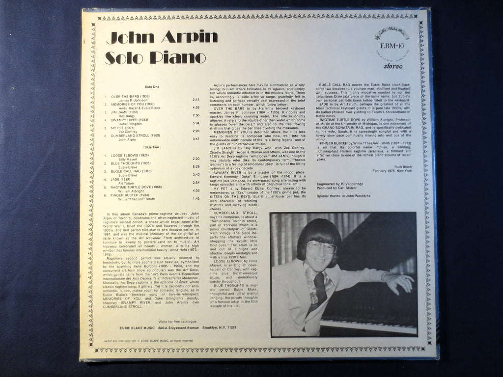 John Arpin – Solo Piano (1976) Vinyl LP