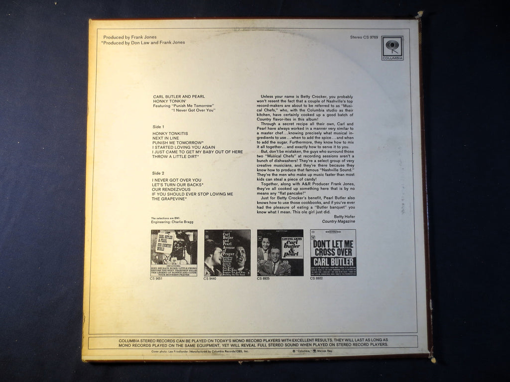 Carl Butler & Pearl – Honky Tonkin' (1969) Vinyl LP