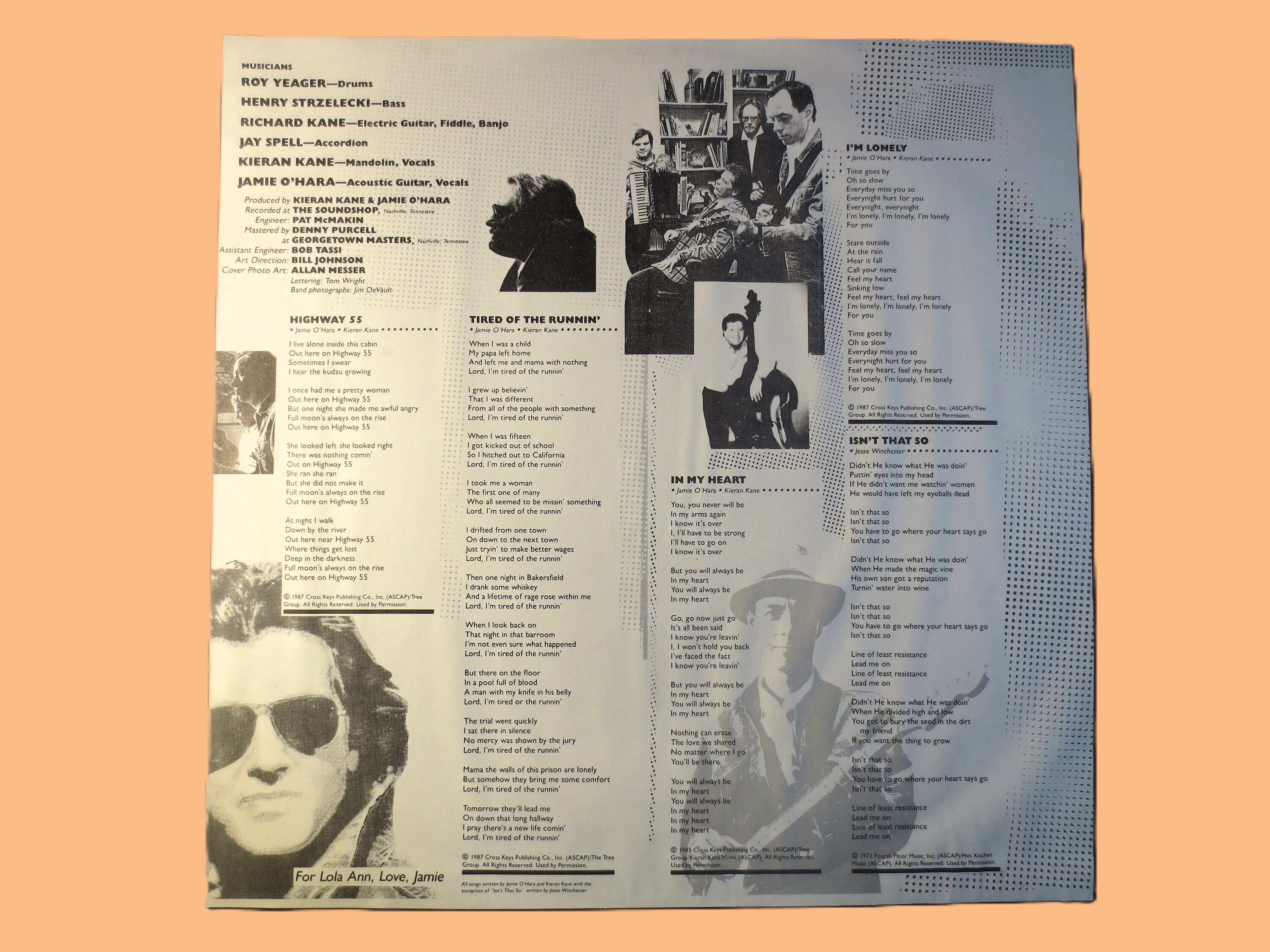 The O'Kanes – Tired of the Runnin' (1988) Vinyl LP