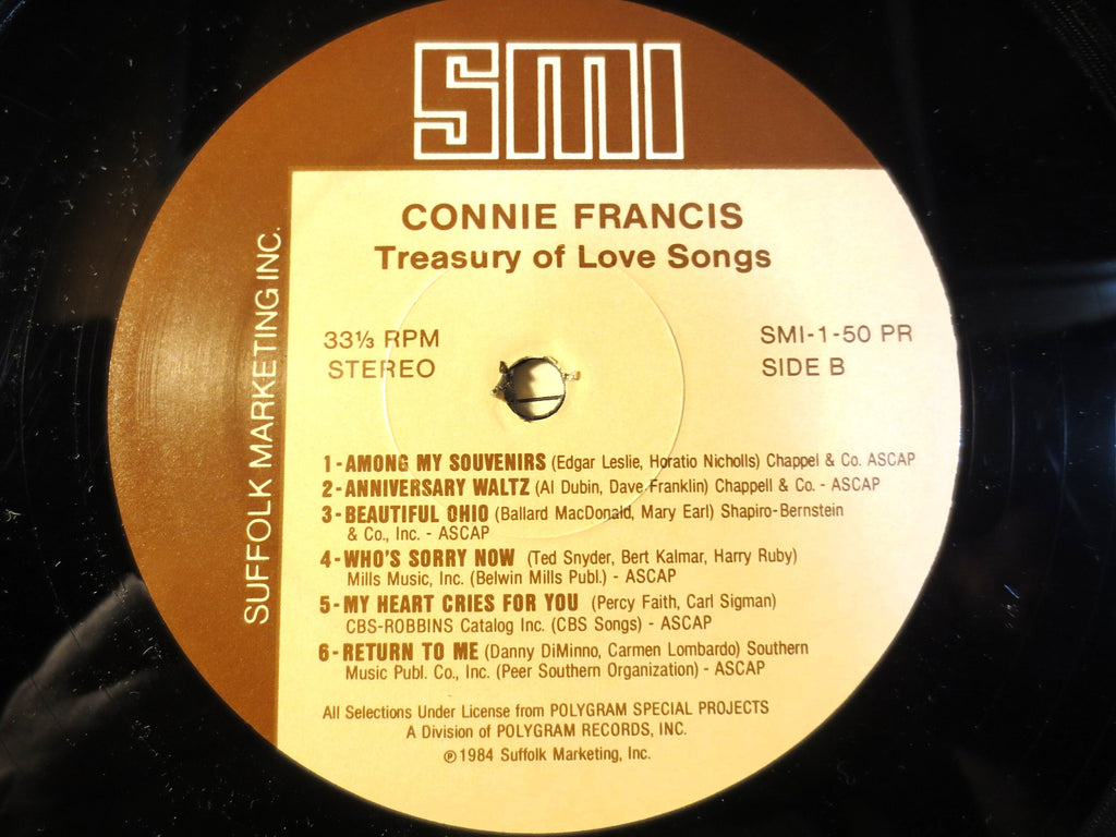 Connie Francis – Treasury of Love Songs (1984) Vinyl LP
