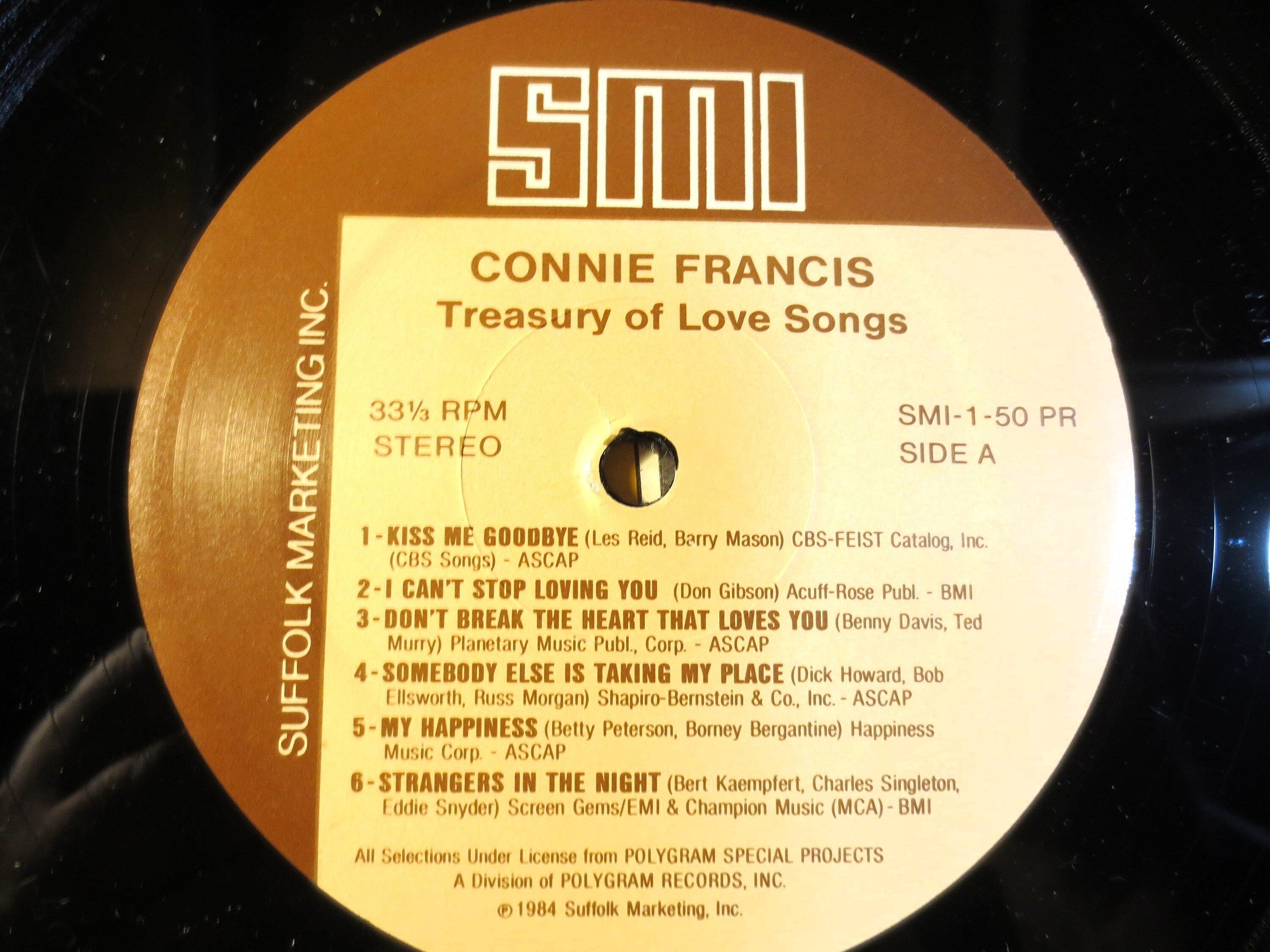 Connie Francis – Treasury of Love Songs (1984) [Vinyl LP]