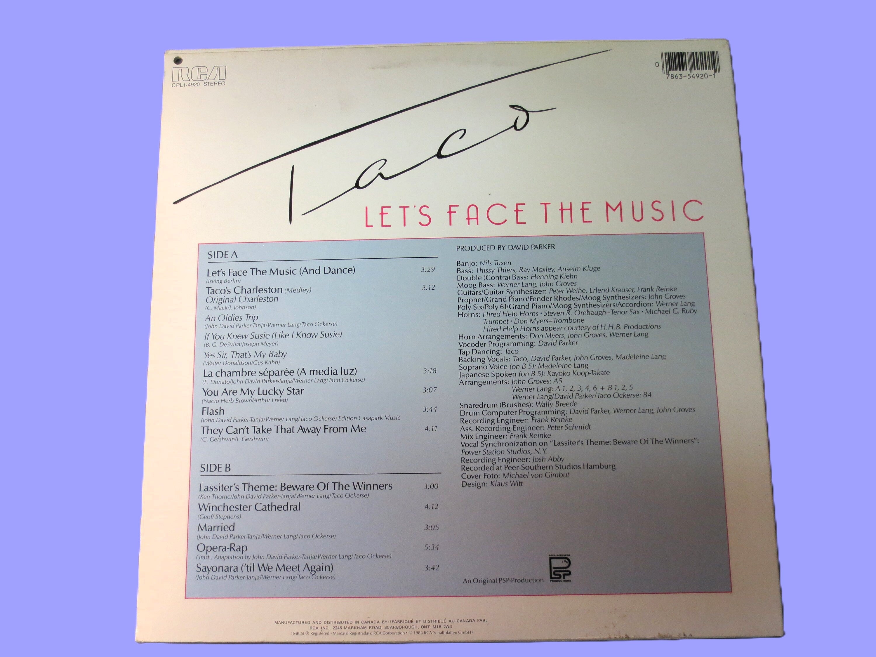 Taco – Let's Face the Music (1982) Vinyl LP