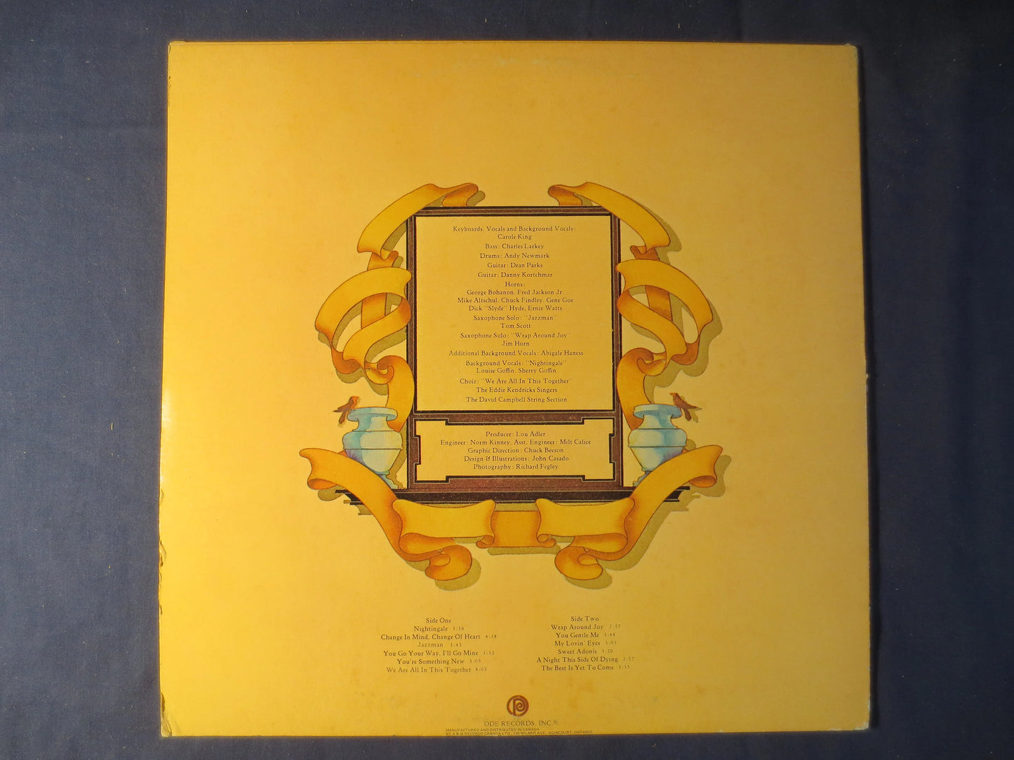 CAROLE KING, Wrap Around JOY, Carole King Record, Carole King Album, Carole King Lp, Folk Records, Folk Album, 1974 Records
