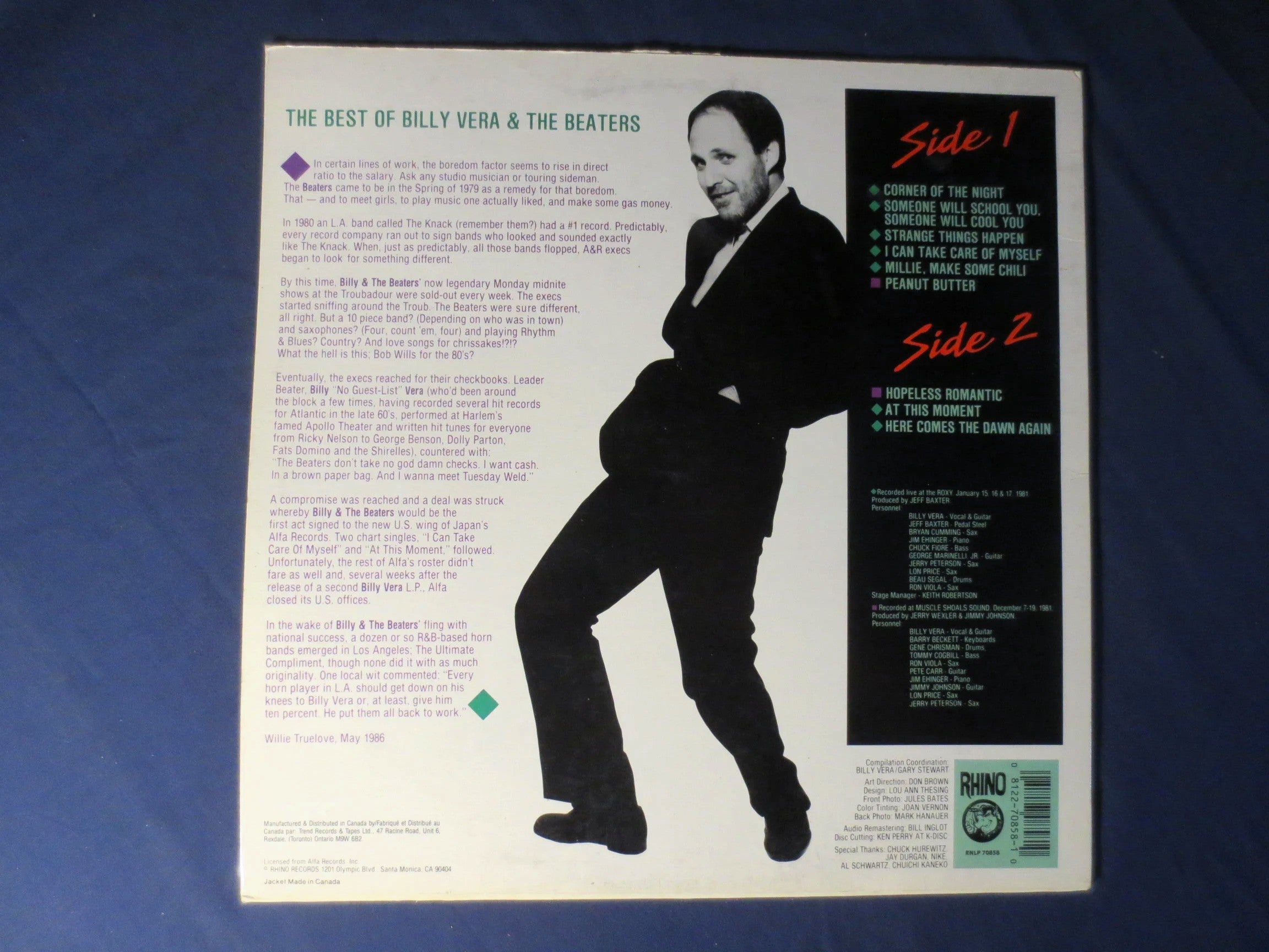 Billy Vera and the Beaters – By Request (1986) Vinyl LP