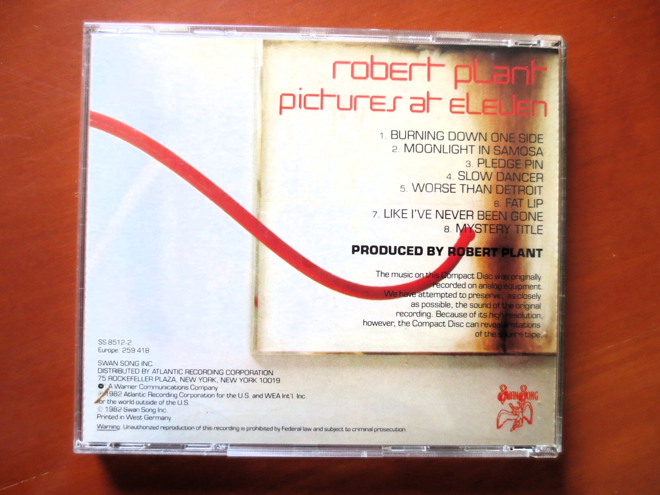 Robert Plant – Pictures at Eleven (1985) CD