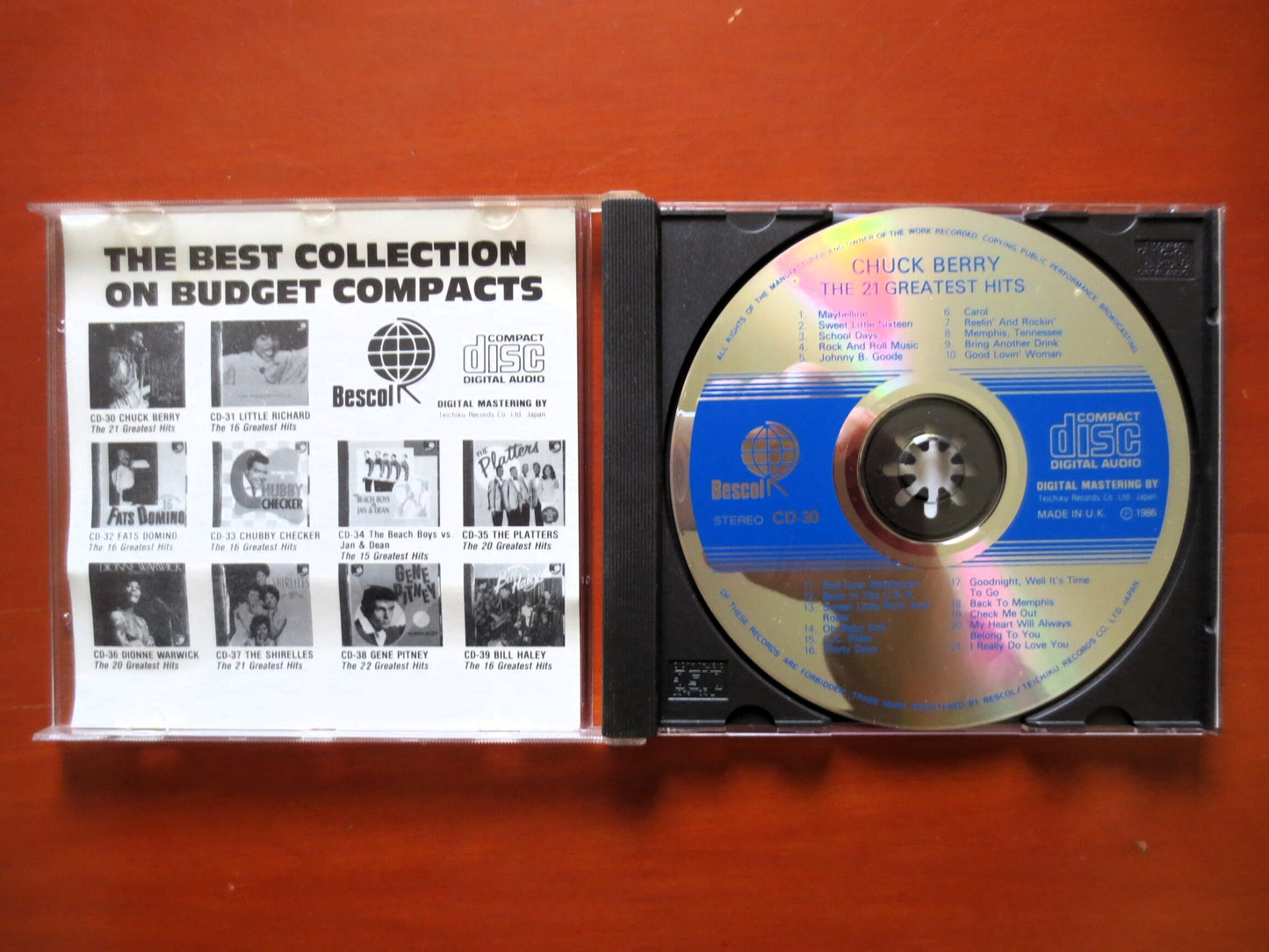 CHUCK BERRY Cd,GREATEST Hits Cd, Chuck Berry Album, Chuck Berry, Pop Music Cd, Vintage Pop Song, Pop Music, 1986 Compact Discs