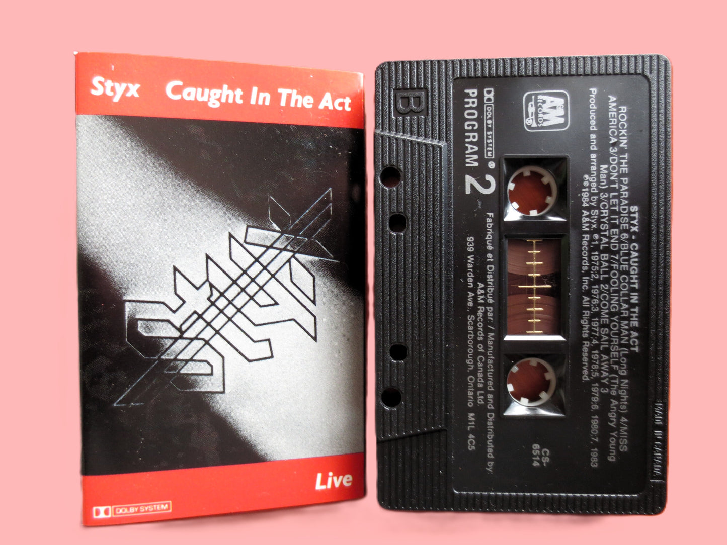 STYX - CAUGHT In The Act LIVE - 1984 Cassette Tape, Vintage Cassette