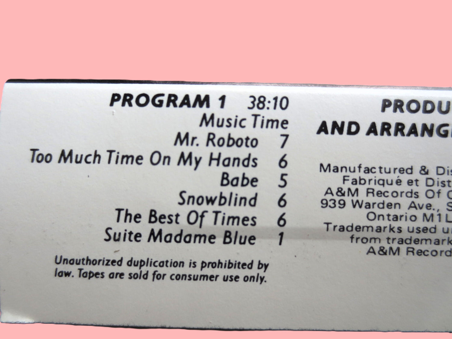 STYX - CAUGHT In The Act LIVE - 1984 Cassette Tape, Vintage Cassette