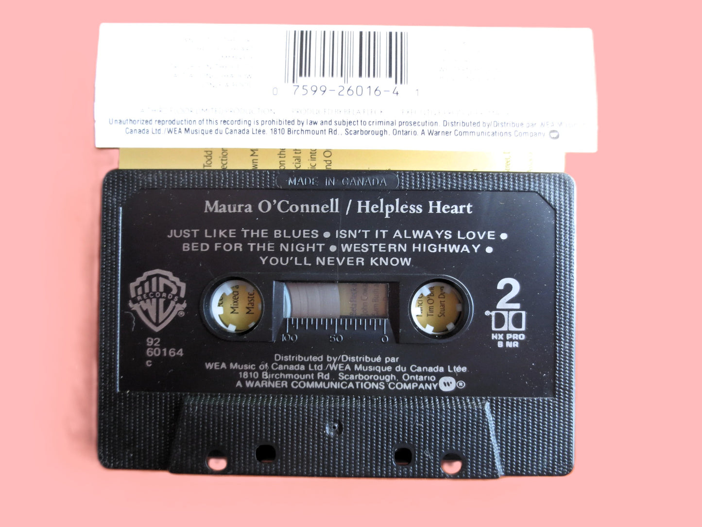 MAURA O'CONNELL, "Helpless HEART", 1989 Cassette Tape, Vintage Cassette