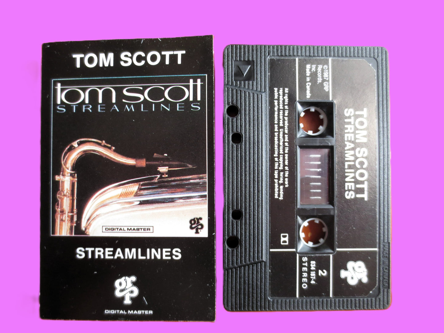TOM SCOTT, 'STREAMLINES', 1987 Cassette Tape, Vintage Cassette
